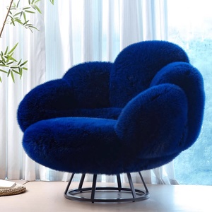Sillas de lujo modernas para sala de estar, muebles para el hogar, tela de felpa de terciopelo copetudo, pata de oso, sofá bonito, sillón <span class=keywords><strong>individual</strong></span> - Product Image 3
