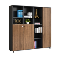 Armoire de classement de bureau en bois au design moderne et luxueux avec portes en verre, pour la maison, le bureau et l'école, rangement modulaire extensible