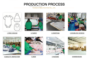 RTS 도매 부드러운 면 소재 아기 풀오버 바디수트 유아 여름 반팔 단색 신생아 롬퍼 유아용 원지 0-24개월 - Product Image 5