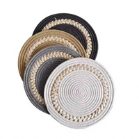 Tapis de table rond écologique isolant de style nordique en terylène de 10 mm d'épaisseur, 22x22 cm, pour la maison, la cuisine et l'hôtellerie-restauration