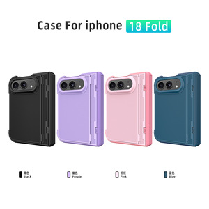 เคสแบบพับได้ Huanmin สำหรับ iPhone 18 Fold วัสดุ PC พร้อมขาตั้งและขดลวดแม่เหล็ก - Product Image 4