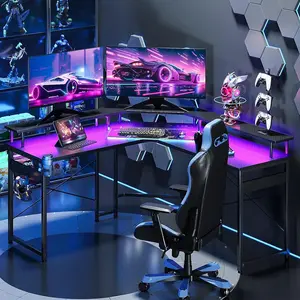 Meubles de bureau Offre Spéciale en forme de L grand coin ordinateur de bureau PC poste de travail Table de bureau de jeu