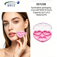 Boîtier à fards à paupières de haute qualité en forme de cœur avec couvercle transparent, palette de maquillage vide à 3 compartiments, emballage cosmétique vide pour fards à paupières et blush
