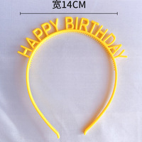 Offre Spéciale acrylique joyeux anniversaire lettre chapeau couleur bonbon bandeau cheveux fermoir fille enfants anniversaire décoration fête casque