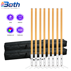 8 piezas con 2 bolsas RGBWA 5 en 1, tubo de luz LED de 360 grados, control inalámbrico por batería y aplicación, luz para exteriores - Product Image 1