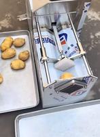 Hete Aanbieding SUS304 RVS Motor-aangedreven Automatische Verstelbare Fruit- en Groentestrip Snijmachine 220V 200-300kg/uur voor