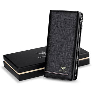 WILLIAMPOLO Bovini <span class=keywords><strong>In</strong></span> <span class=keywords><strong>Pelle</strong></span> Zip Lunga Del Raccoglitore Degli Uomini della Gioventù di Affari Del Raccoglitore Del Raccoglitore Della Frizione Del Sacchetto degli uomini di Sacchetto Del Telefono - Product Image 5