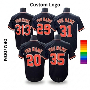 Vente en gros d'usine, maillot de baseball respirant avec broderie 3D personnalisée et numéros, chemises pour hommes - Product Image 1
