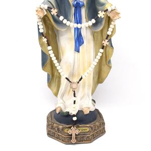 Collar de Rosario de Madera con Cuentas de 8mm y Colgante de Cruz de Jesús Hecho a Mano, Regalo Católico para Bautizo - Product Image 4