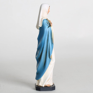 Escultura Clásica <span class=keywords><strong>de</strong></span> <span class=keywords><strong>la</strong></span> <span class=keywords><strong>Virgen</strong></span> María en Resina <span class=keywords><strong>de</strong></span> Fibra <span class=keywords><strong>de</strong></span> Vidrio con Base Estable, Estilo Vintage, para Colección Católica o como Adorno - Product Image 5