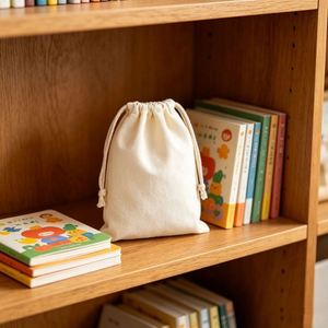 Wholesale <b>Plain</b> White Drawstring Eco-Friendly <b>Canvas</b> Storage Bags Gift Wrapping Pouches - Product Image 4