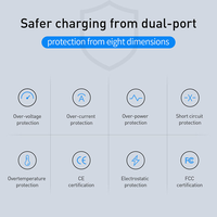 QC 3.0 Adaptateur secteur avec 3USB et USB C Tête de charge rapide de voyage à 4 ports Chargeur mural portable universel pour téléphone portable