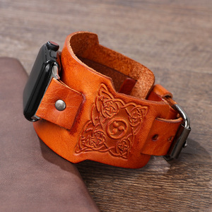 สายหนังแท้สำหรับ Apple Watch ขนาด 20 มม. สไตล์หรูหรา สำหรับสมาร์ทวอทช์ - Product Image 3