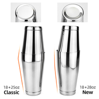 Coctelera Boston de Doble Peso de 850/550 ml (28+18 oz) con Logotipo Personalizado OEM, de Acero Inoxidable 304, para Barman y Mezclador de Cócteles