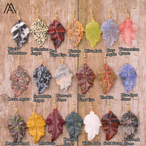 Pendientes de hoja de cristal de moda para mujer, joyería de gancho para la oreja chapada en oro, regalos de cumpleaños o boda - Product Image 3