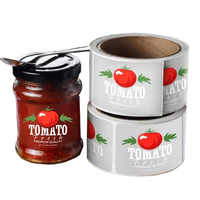 Étiquettes personnalisées en vinyle résistantes à l'huile, à forte adhérence, imperméables pour pots de condiments, confitures, sauces, miel, conserves alimentaires, en rouleau, avec logo