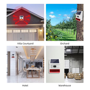 Sirène d'alarme solaire sans fil portable, étanche, avec son stroboscopique, pour extérieur, 433 MHz, Wifi, GSM, système de sécurité domestique - Product Image 3