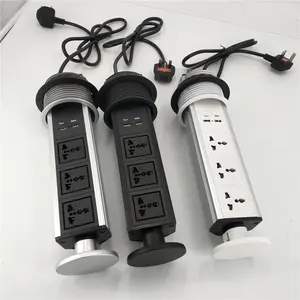 Desktop Smart Sockets Electric Pop Up Multiple Plugs For Electricity Outlet QI Wireless Charging USB Power Strip For Home Office