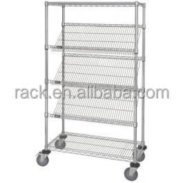 NSF inclinado alambre de metal libro soporte de exhibición con 5 estantes - Product Image 2