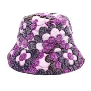 Fashion <b>Lady</b> Solid Thickened Soft Warm Fishing Cap Outdoor Vacation Flower Cap Faux Fluffy Furry Fur <b>Winter</b> Bucket <b>Hat</b> for Women - Product Image 2