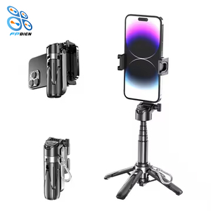 Mini không dây Selfie Stick với điện thoại di động đứng hợp kim nhôm cầm tay Gimbal người giữ điện thoại với Keychain - Product Image 2