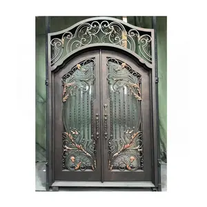 Wholesale high quality wrought iron doors and windows wrought iron entrance door