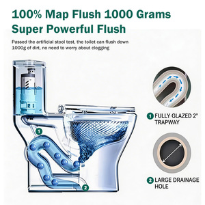 WC moderne américain ADA, toilette en céramique personnalisée, cuvette allongée en porcelaine, WC monobloc à <span class=keywords><strong>siphon</strong></span> pour hôpital - Product Image 6