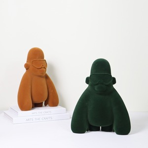 Đổ xô tác phẩm điêu khắc Khỉ đột thực tế kết cấu lông nhựa thủ công bức tượng linh trưởng trang trí nội thất nghệ thuật động vật quà tặng cho những người yêu thích - Product Image 2