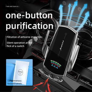 Support de téléphone portable pour voiture avec <span class=keywords><strong>chargeur</strong></span> sans fil rapide, capteur infrarouge intelligent, fixation sur grille d'aération, serrage automatique - Product Image 6