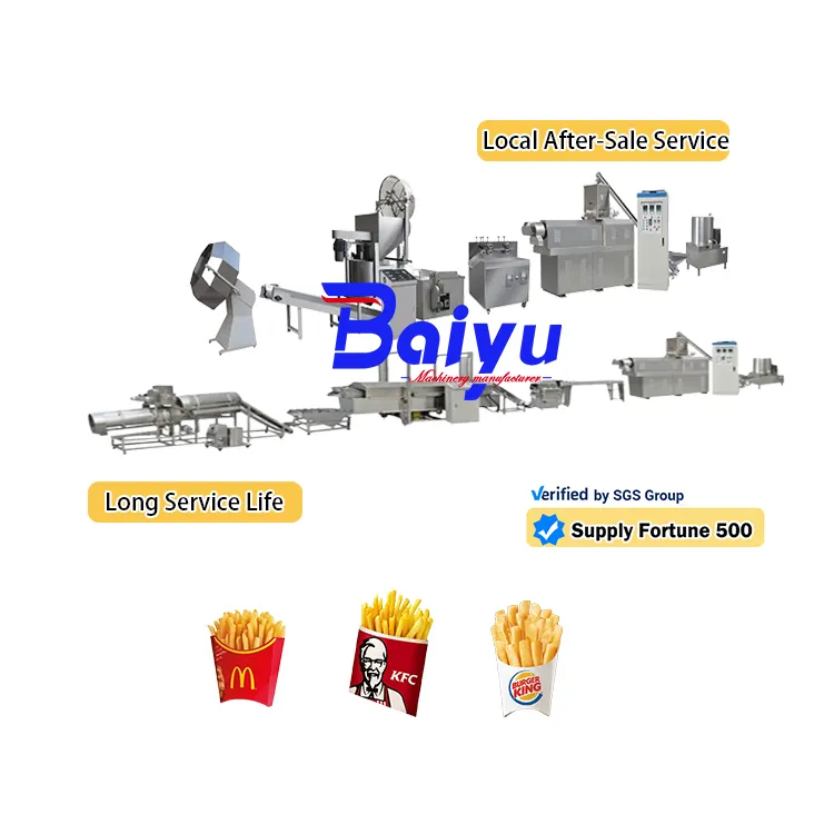 Baiyu Mini patates cipsi üretim hattı yüksek kaliteli patates cipsi üretim hattı kızarmış patates çıtır cips üretim hattı