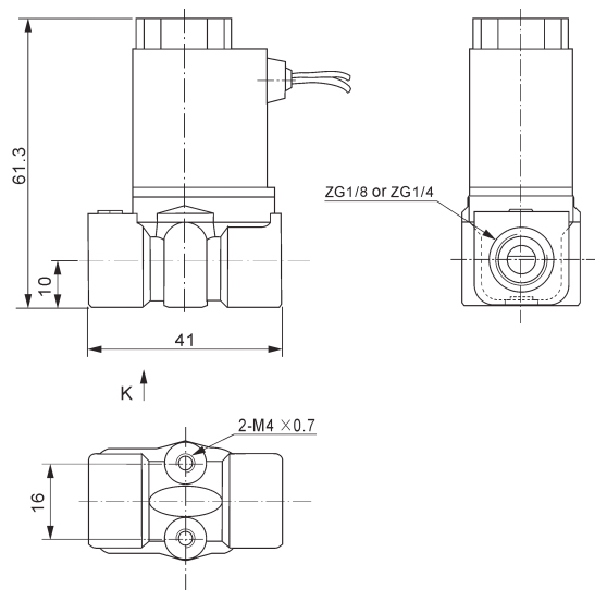 1/4'' Inch Lightweight Pneumatic Solenoid Valve Direct Acting 2/2 Way Solenoid Valve