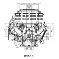 Tracteur à gazon Rato R999D 999cc V-Twin Cylindre OHV 4 temps Démarrage électrique Moteur à essence Euro 5 Longue durée de vie 24,5 kW