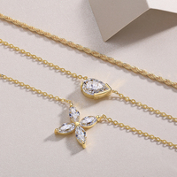 Collier pendentif en moissanite taille cœur brillante en argent sterling 925 avec pierre d'accentuation, bijoux fins de luxe empilables