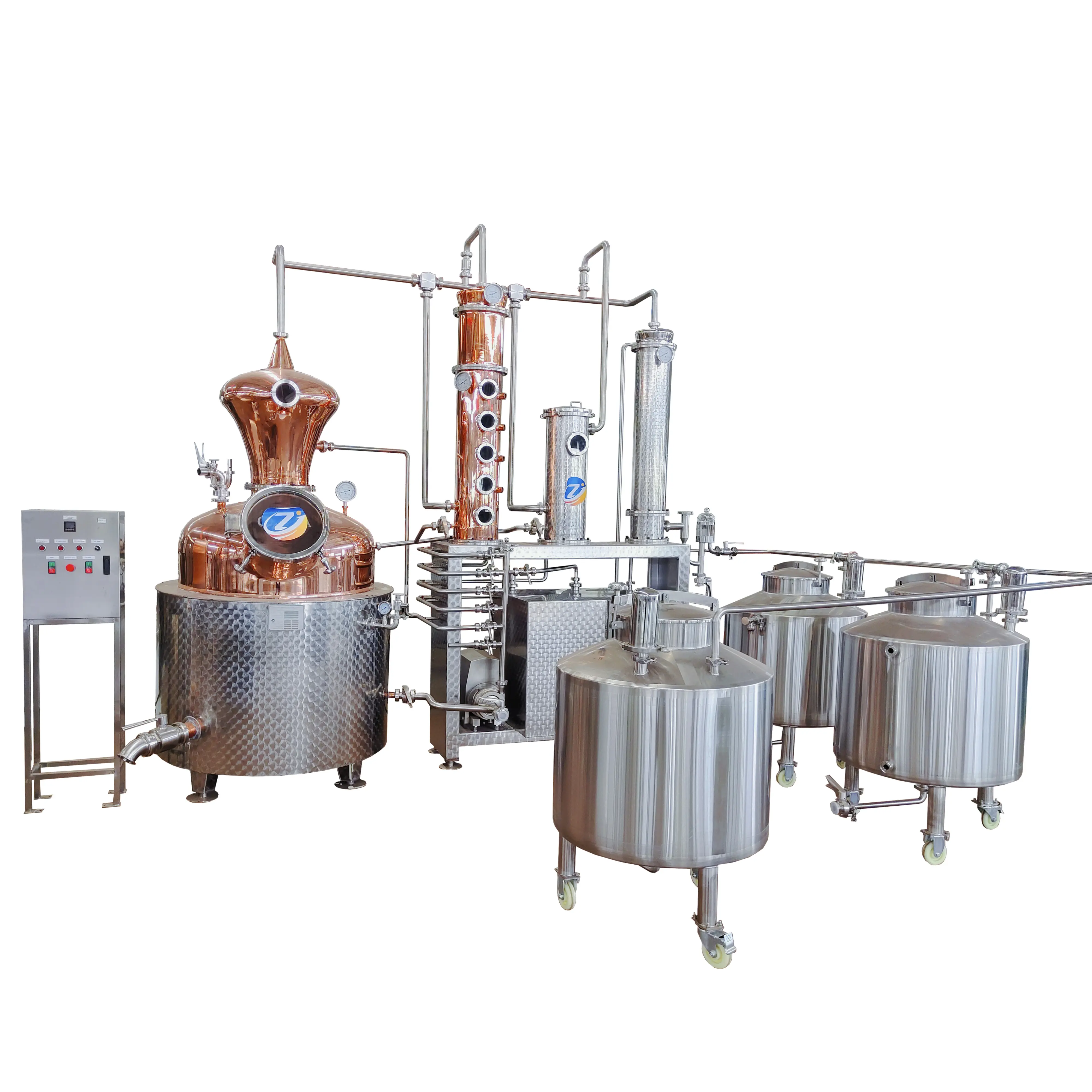 Ligne de production de spiritueux ZJ 300L prix équipement de distillation distillateur d'eau-de-vie alcoolisée