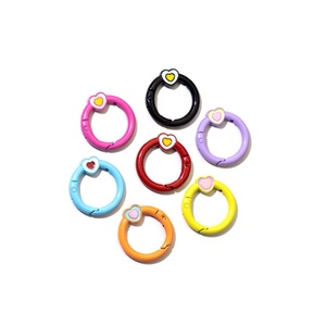 Yyx Dễ Thương Men Kim Loại <span class=keywords><strong>Keychain</strong></span> Vòng Vòng Carabiner Clip Dây Móc Khóa Trái Tim Mùa Xuân Clasp Cho Móc Khóa - Product Image 3