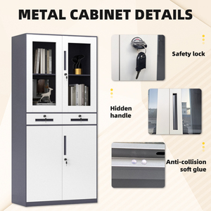 Ofis Dolabı Çelik Kilitlenebilir Saklama Dosya Dolabı Orta Çekmeceli Modern Dosyalama Dolabı Çalışma İstasyonu İçin - Product Image 3