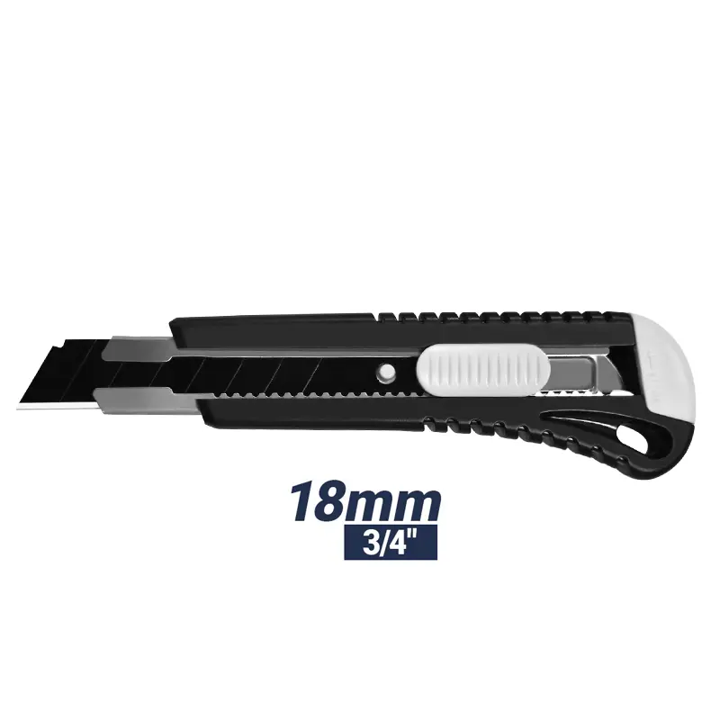 18mm Black ABS Plastic Handle Utility Cutter Knife Stationery Item Schools and Office Use Knorr Alfedo