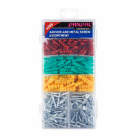 PANPAL – Kit de quincaillerie 285 pièces : Vis galvanisées et chevilles murales en plastique pour montage mural et projets d'installation domestique