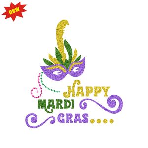Mardi Gras Purple New orn Hot Fix Iron On Transfer - Product Image 3