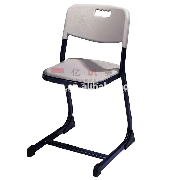 School White Plastic Stacking Chairs, College Student Chairs with Plastic Seats, Metal Frame Stackable Chair