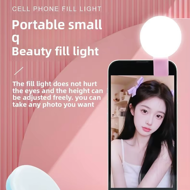 Hot Selling Selfie Mini Round LED Ring Light with Foldable Clip Design 31-Gear Luminosity Portable Rechargeable for Phone