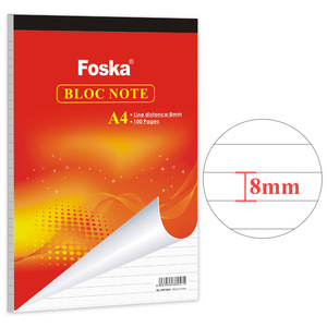 Bloc de papier ligné micro-perforé Foska, facile à déchirer, format A4 A5, 50 feuilles, lignage 8 mm, <span class=keywords><strong>pour</strong></span> la maison, l'école et les enseignants - Product Image 3