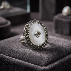 แหวนเงินแท้ 925 ประดับมาร์คาไซต์ # 8 - Product Image 6
