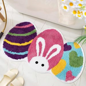 <span class=keywords><strong>Tapis</strong></span> de bain antidérapant avec imprimé lapin de Pâques, <span class=keywords><strong>tapis</strong></span> de sol absorbant et doux pour salon, chambre à coucher, salle de bain, paillasson - Product Image 4