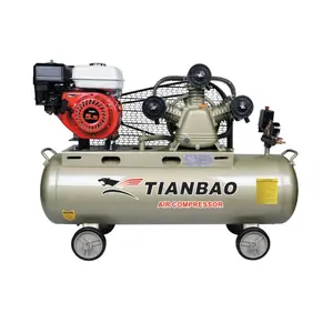 Tianbao W-0.36/8-Gas 6. 5hp/Kw 65*3Mm 600r/Min 275l/Min 8bar 116psi 150l Benzine Motor Riem Aandrijving Luchtcompressor Machine Prijs