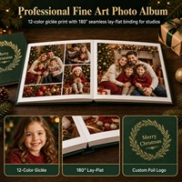 Album photo d'art avec pages rigides et reliure à ouverture à 180 degrés pour souvenirs de studio et de famille