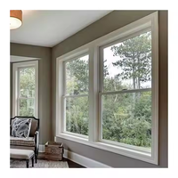 Fenêtre coulissante en vinyle de couleur noire, design moderne, double vitrage, fenêtre UPVC, verre trempé, fenêtre coulissante en PVC pour maison, balcon