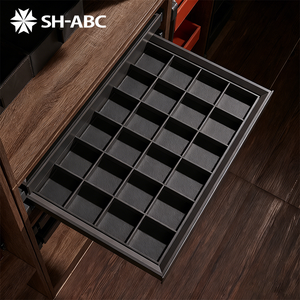 กล่องเก็บเครื่องประดับหนัง SH-ABC แบบลิ้นชักสำหรับตู้เสื้อผ้า ช่องใส่ของสำหรับต่างหู แหวน นาฬิกา และสร้อยคอ - Product Image 1