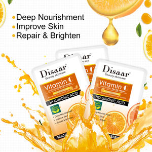 Masque facial éclaircissant à la vitamine C Disaar avec acide hyaluronique et niacinamide, réparation et amélioration de la peau, masque pour le visage en stock - Product Image 3