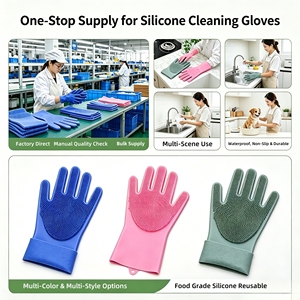 <b>Magic</b> Silicone Dishwashing <b>Gloves</b> Set Non Slip Reusable Cleaning <b>Gloves</b> Medium Thickness Kitchen Pet Bathing - Product Image 6
